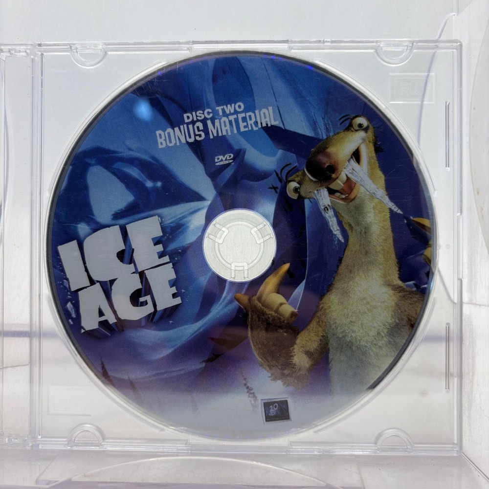 Ice Age DVD Disc Two Bonus Material 2-Disc Special Edition Scrat 20th Fox